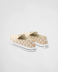 Mujer Prada ZAPATILLAS DEPORTIVAS^Zapatos Sin Cordones De Tejido Bordado