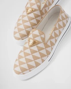 Mujer Prada ZAPATILLAS DEPORTIVAS^Zapatos Sin Cordones De Tejido Bordado