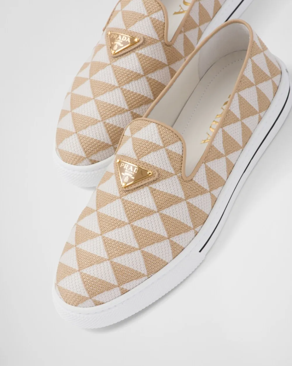 Mujer Prada ZAPATILLAS DEPORTIVAS^Zapatos Sin Cordones De Tejido Bordado