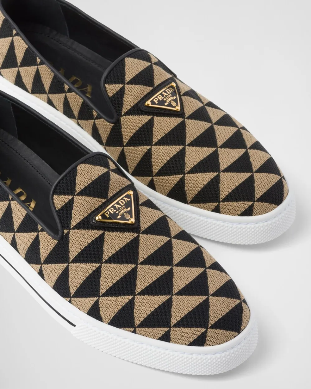 Mujer Prada ZAPATILLAS DEPORTIVAS^Zapatos Sin Cordones De Tejido Bordado