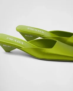 Mujer Prada PANTUFLAS Y CHINELAS^Zapatos Tipo Mules De Satén